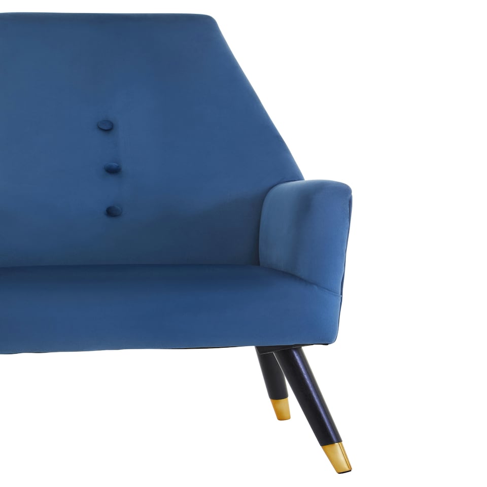 image 1 of Interiors by Premier Midnight Velvet Button Chair, Highback Velvet Buttoned Chair, Long-lasting Velvet Button Dining Chair