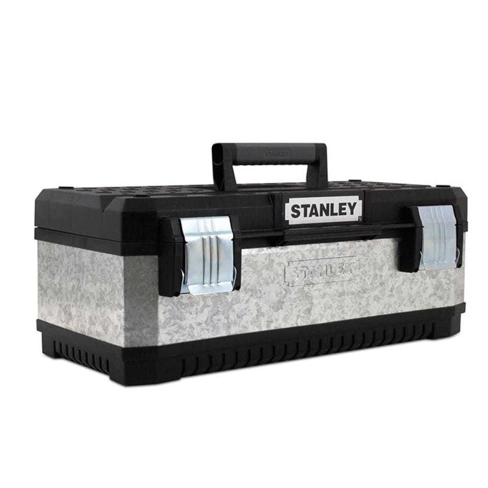 image 1 of Stanley Hand Tools Galvanised Metal Toolbox - Galvanised - 50cm (20in) Grey