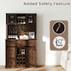 image 5 of COSTWAY 184cm Tall Kitchen Cupboard Buffet Storage Cabinet Brown