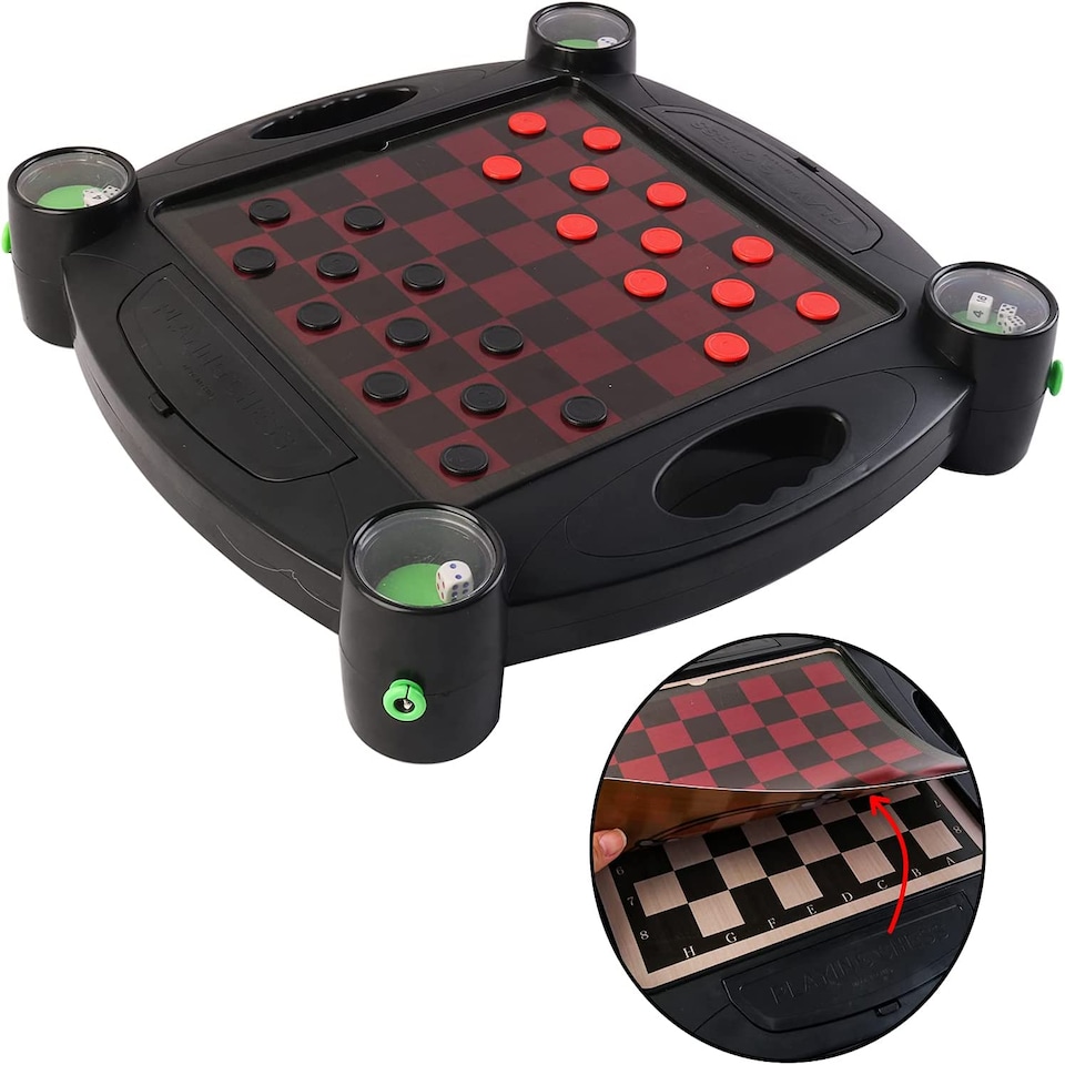 image 1 of 12-in-1 Family Board Game Set – Chess, Draughts, Ladders, Flying Chess & More | Educational Toy | Christmas Gift