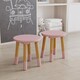 image 1 of Kids Wooden Stool Seat Round Chair Toddlers Kids Small Children Home Nursery | Multi | 2 Pink