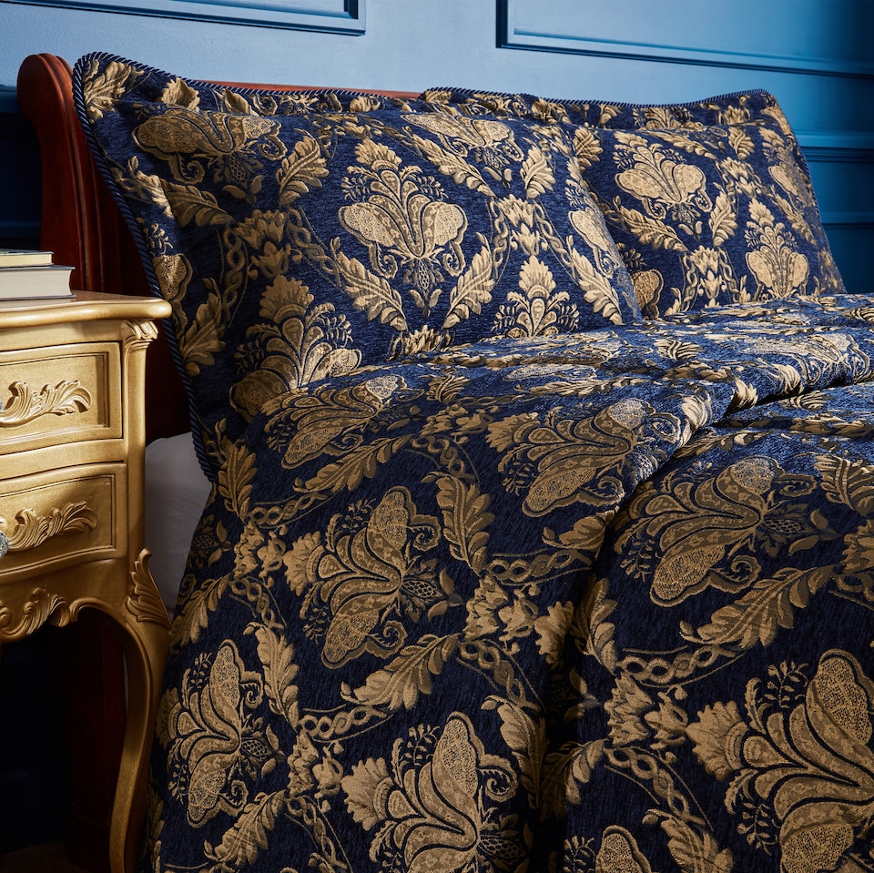 Paoletti Shiraz Jacquard Chenille Sham, Navy