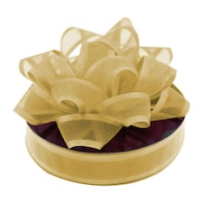 Pack of 12 Organza Ribbons Gold
