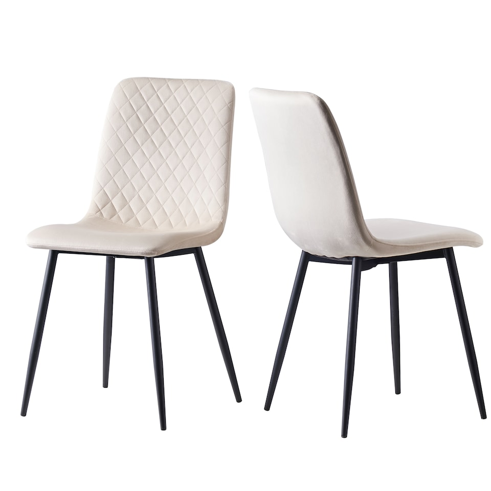 image 1 of Dining Chairs Velvet Fabric Lexi Set of 2 Beige by MCC