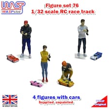 Trackside Unpainted Figures Scenery Display 4 x RC Players Set 76 New 1:32 WASP