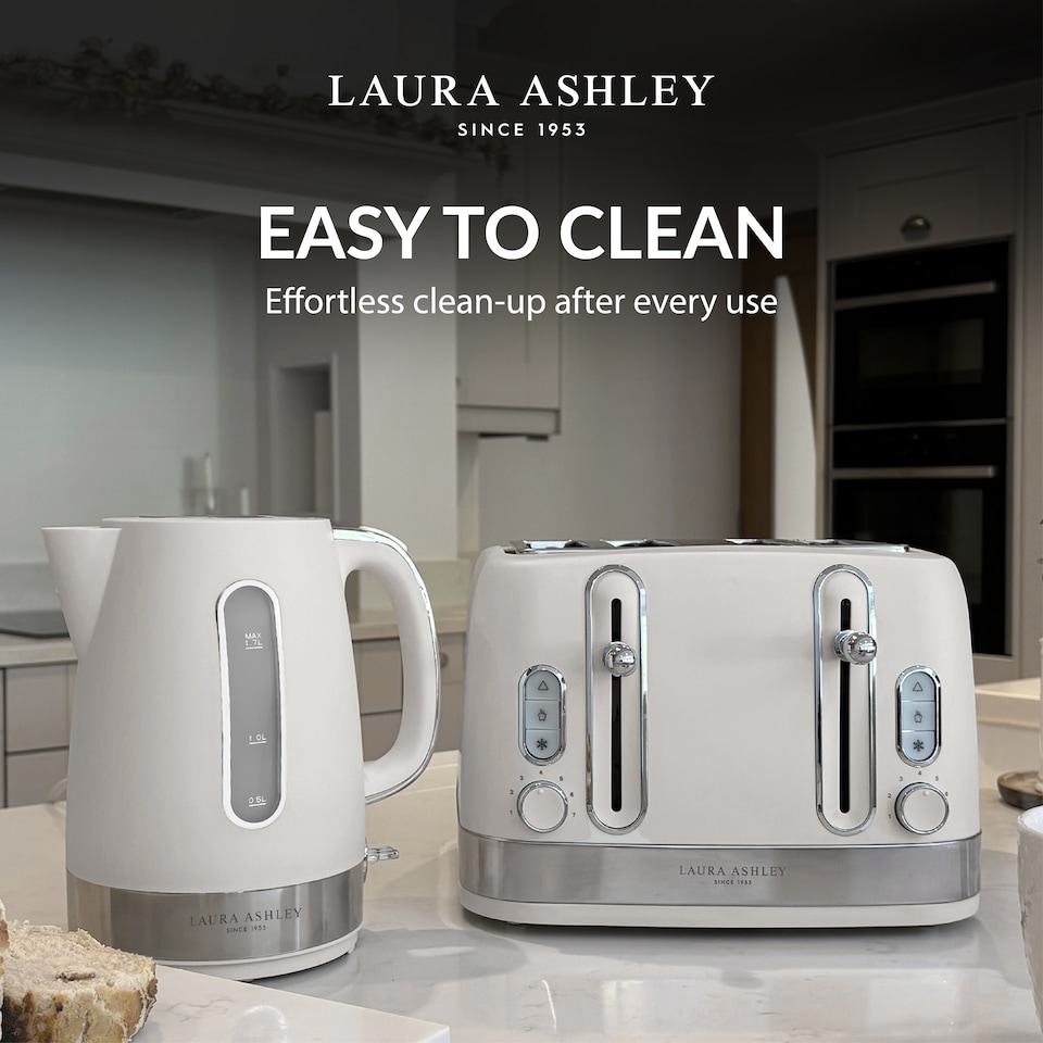 image 1 of Laura Ashley Kettle & Toaster Set Stainless Steel Bundle by VQ