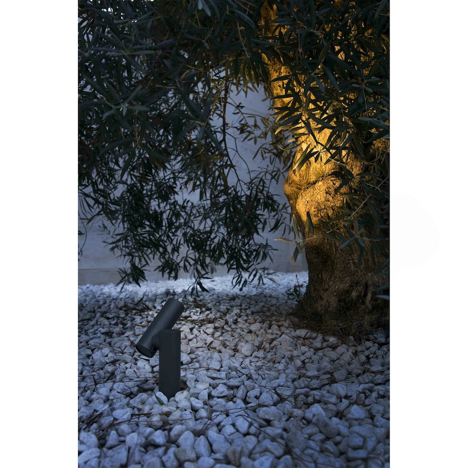 image 1 of Spy Outdoor Wall Lamp Spotlight Dark Grey 6W H140 IP65