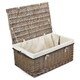 image 6 of 62cm Antique Wash Picnic Basket Cotton Lining Grey | Grey | One Size