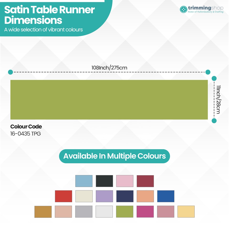 image 1 of Satin Table Runner for Dining Table - 11 x 108 Inch