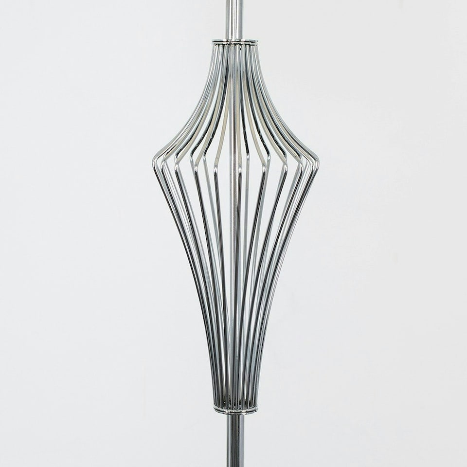 image 1 of ValueLights Modern Polished Chrome Metal Wire Geometric Diamond Design Floor Lamp Base