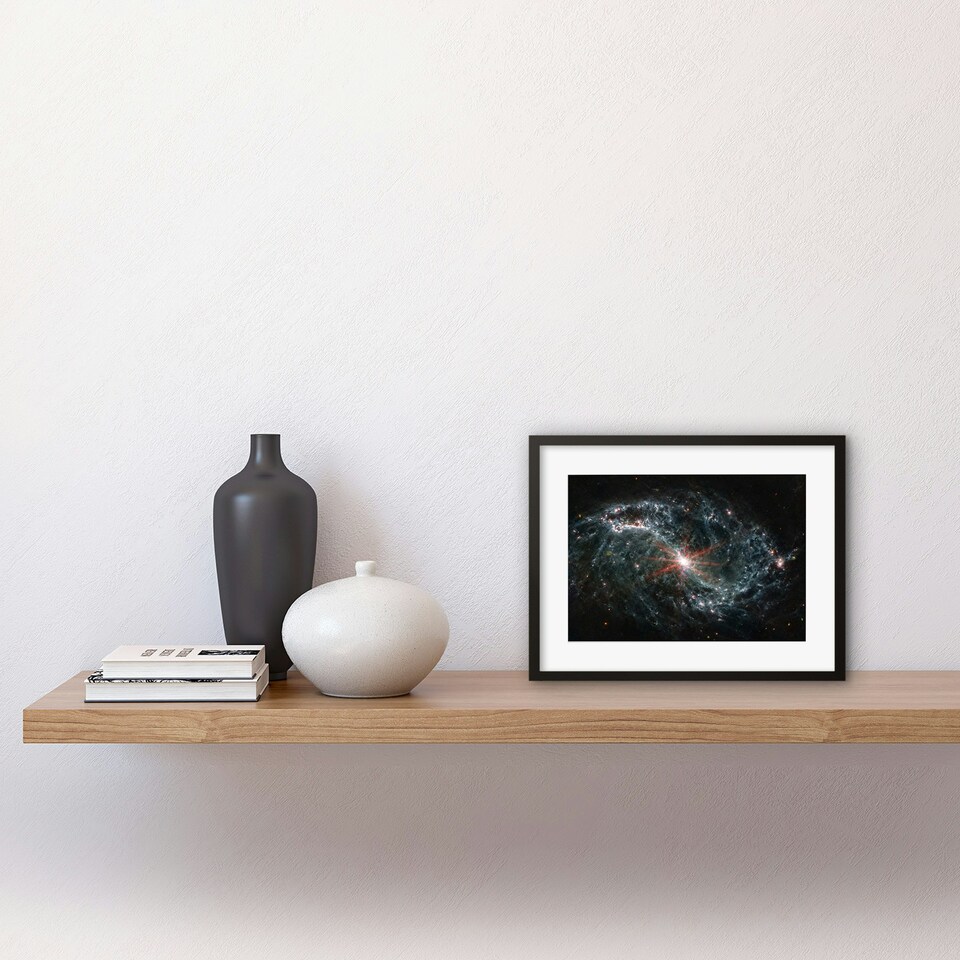 image 1 of NASA James Webb Telescope Gas Dust Galaxies 9x7" Black Framed Wall Art Print