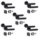 image 1 of Golden Grace 5 Pairs Modern Lima Design Premium Door Handles on Round Rose in Matt Black Finish 3" Ball Bearing Hinges and 2.5" Tubular Latch | Black | 5 Pairs