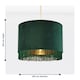 image 8 of Set of 2 Spruce Green Velvet With Gold Inner Tassled Light Shades | Green | Gold | Large | 2