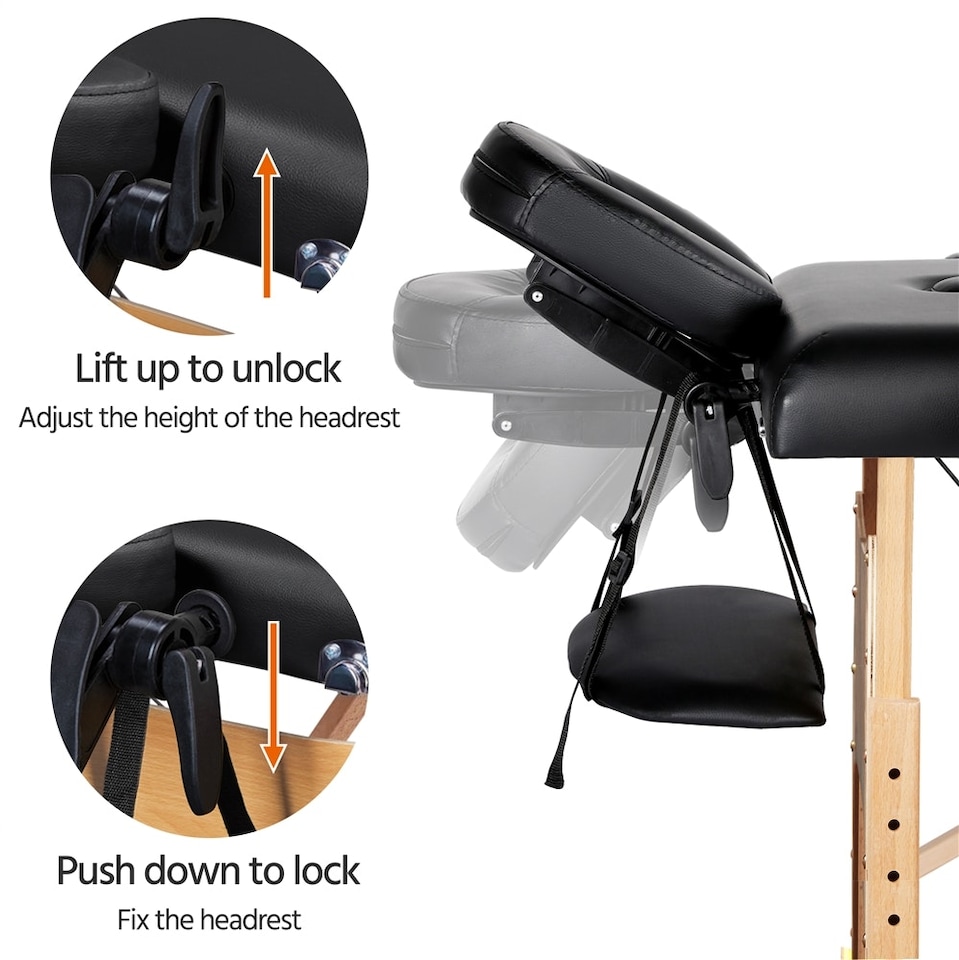 image 1 of Yaheetech Height Adjustable Massage Table with Face Cradle Blak