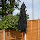 image 5 of 2.4m Wooden Garden Patio Sun Shade Parasol Shaft & Pulley in Black