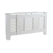 Extending Radiator Cover Adjustable Wooden MDF Slatted Grill | White