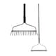 image 1 of 16 Teeth Carbon Steel Bow Rake Shaft Garden Handle Leaf Lawn Metal Head