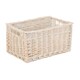 image 7 of White Wash Storage Wicker Open Basket White | White | L