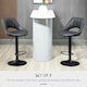 image 3 of HOMCOM Barstools Set of 2 Adjustable Swivel Height Gas Lift PU Leather Chairs