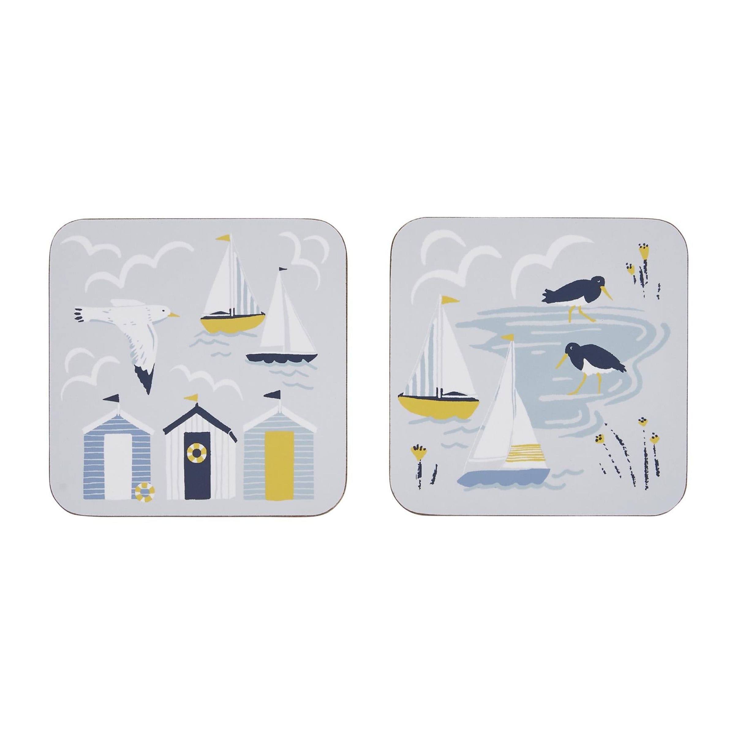 Ulster Weavers 'Seashore' Animal Print Printed MDF Coasters (4 Pack) in Blue