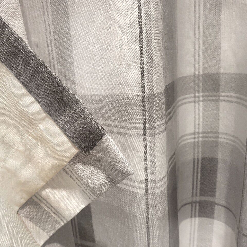 image 1 of Fusion Balmoral Check Eyelet Curtains Slate