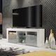image 2 of TV Unit TV Stand White Grey Gloss Media Console Sideboard Storage Cabinet 145cm