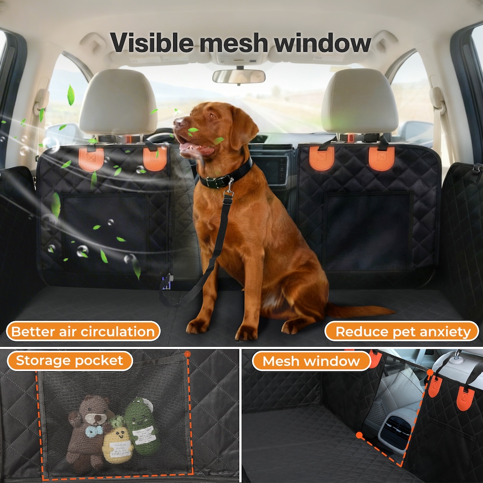 image 1 of Skylos Waterproof Fabric Dog Car Seat Cover Back Seat Hammock Safety Protector