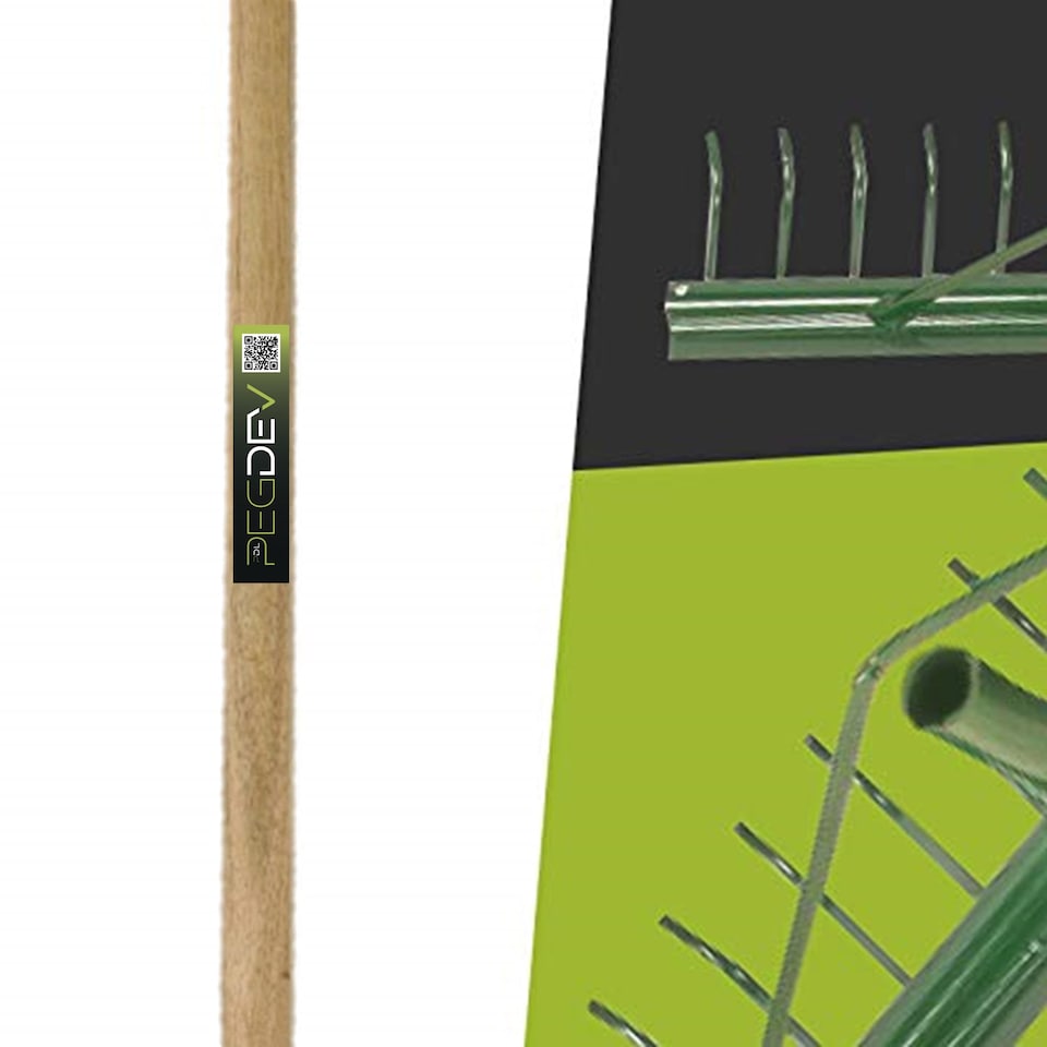image 1 of Pegdev 18 Tooth Heavy Duty Metal Landscape Rake with Hardwood Handle