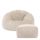 image 5 of Kingston Cord Adults Bean Bag Chair and Pouffe, Ready Filled Beanbag and Footstool Stone Beige | Cream | Natural | 2