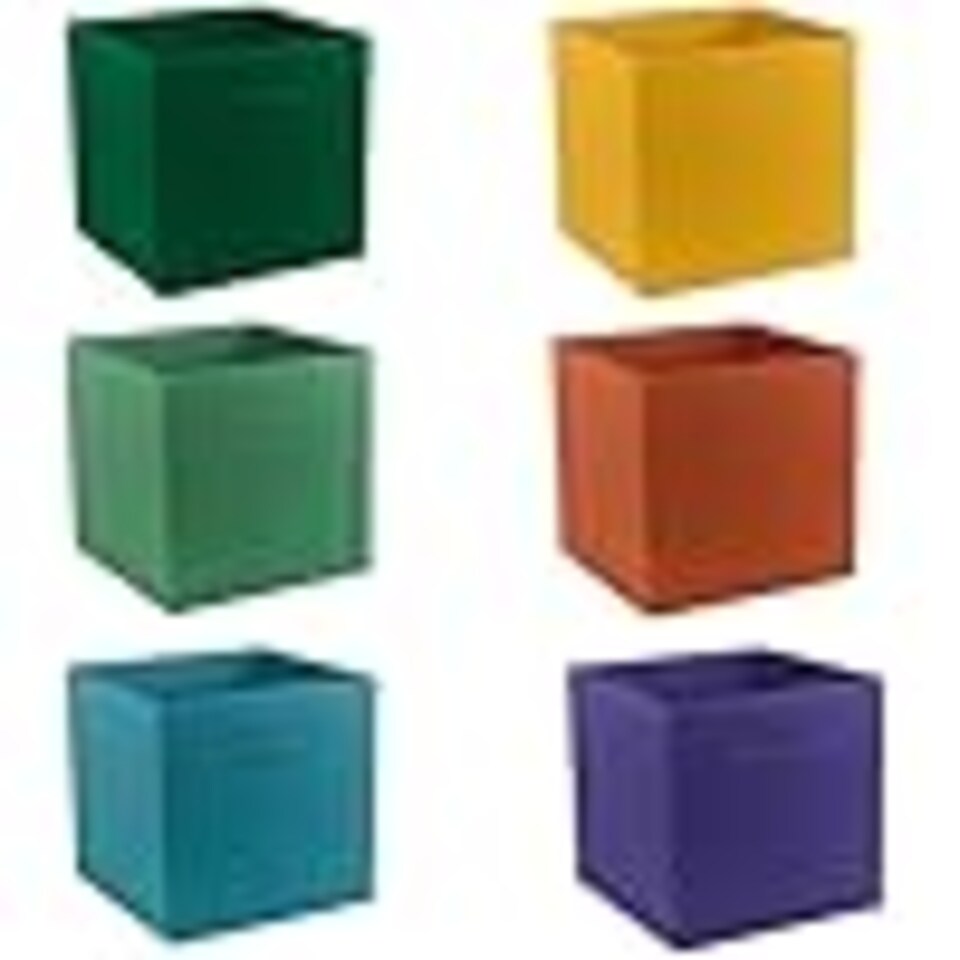 image 1 of 6 Pcs Foldable Fabric Cube Storage Boxes Collapsible Folding Box | Multi | One of Each | 6