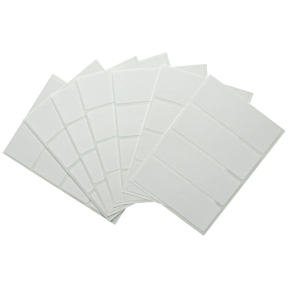 image 1 of Pack of 28 White 25x75mm Rectangular Labels - Adhesive Stickers
