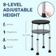 image 7 of HOMCOM Shower Chair, Adjustable Height Shower Stool with Aluminium Frame and Non-Slip Feet, Bathtub Stool Seat for Elderly Disabled Handicap, Black