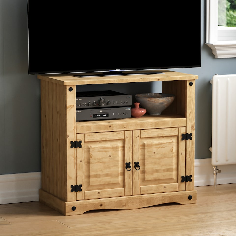 image 1 of Vida Designs Corona Straight TV Unit Stand, Solid Pine Wood