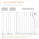 image 3 of PawHut Dog Gate Wide Stair Gate w/ Door Pressure Fit, 75-115W cm, White