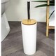 image 1 of Showerdrape Sonata White & Bamboo Toilet Brush & Holder