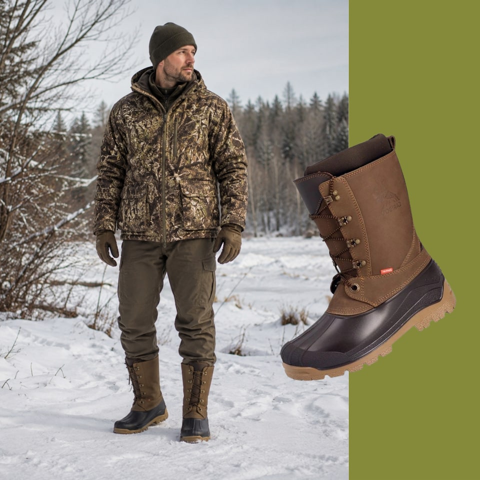 image 1 of Demar Caribou Pro Men's Leather Hunting Snow Boots, Brown, EU 40
