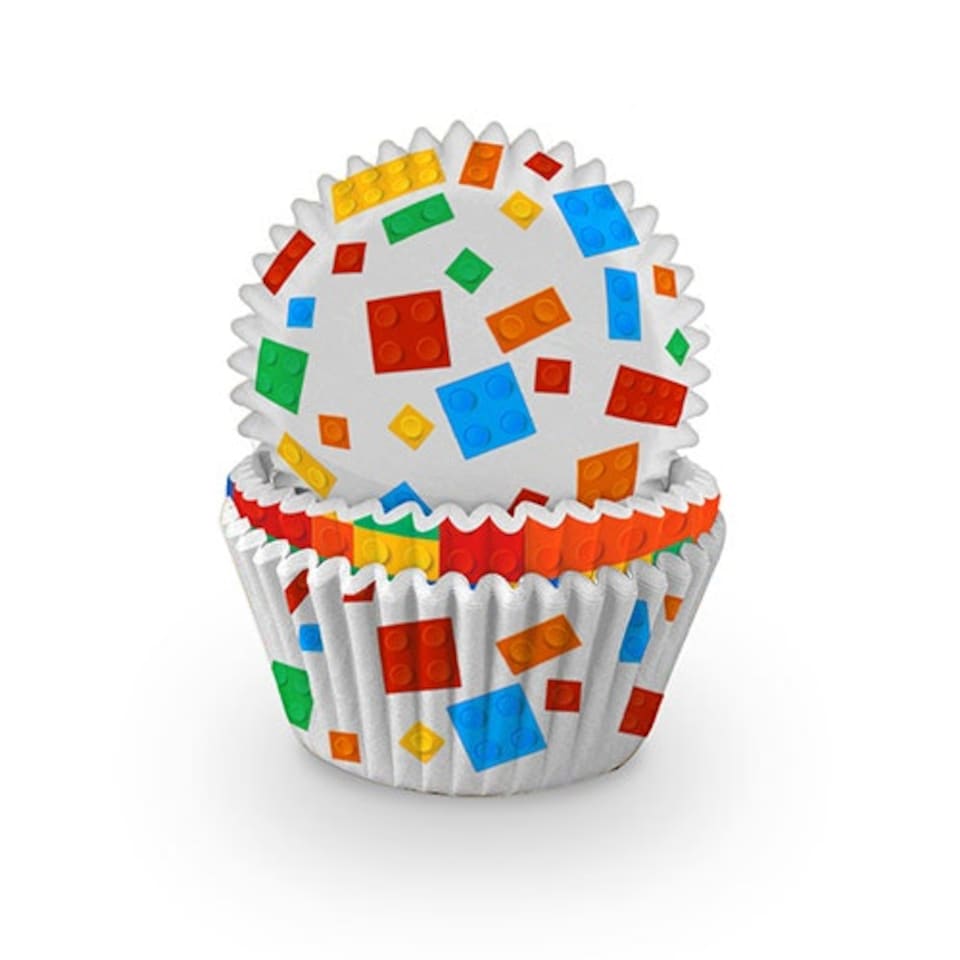 image 1 of Building Blocks Paper Cupcake Cases - Pack of 60