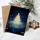 image 3 of Greeting Card Bright White Tree Magical Forest Lake Night Blank For Him Or Her Art Xmas Christmas Card