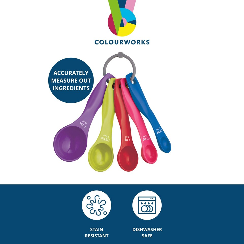 image 1 of Colourworks 5 Piece Measuring Spoon Set | Multi | Not provided