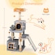image 2 of COSTWAY 128 CM Tall Cat Tree Multi-Level Aesthetic Grey