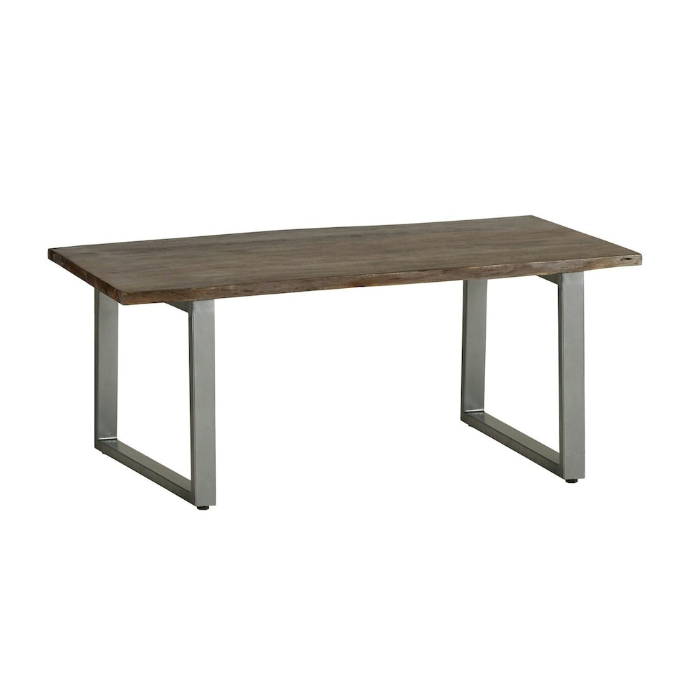 image 1 of Linden Live Edge Wood and Metal Coffee Table Brown