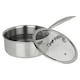 image 4 of Hextec Non Stick Stainless Steel Aluminium Induction Cookware Tempered Glass Lid | Silver | Silver | 20cm Saucepan
