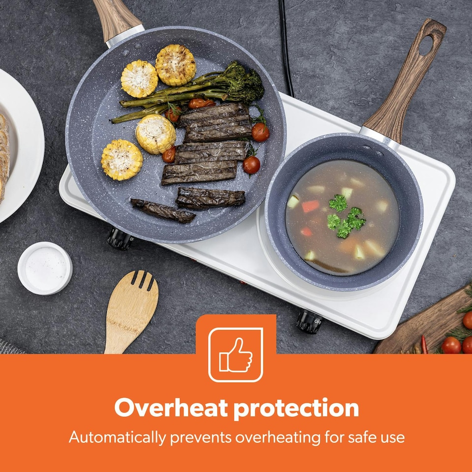 image 1 of GEEPAS 2000W Double Hot Plate, White