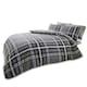 image 4 of Newton Tartan Check Duvet Cover Set Reversible Polycotton Beddings Grey | Double