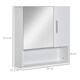 image 5 of kleankin Bathroom Mirror Cabinet, Wall Mounted Storage Cupboard Organizer with Double Doors and Adjustable Shelf, White