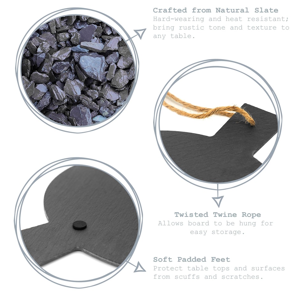 image 1 of Argon Tableware Round Slate Serving Paddle - 34cm | Grey | Grey