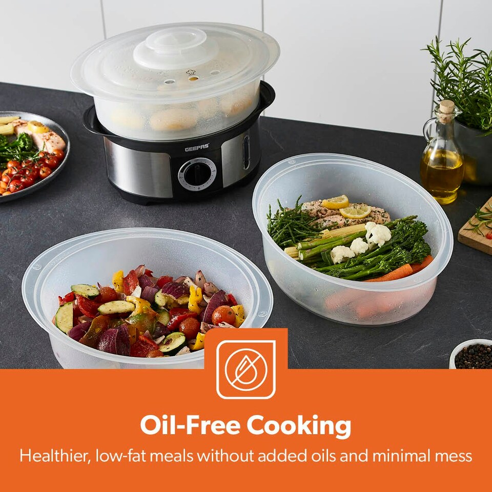 image 1 of GEEPAS 3-Tier Food Steamer, 12L Capacity