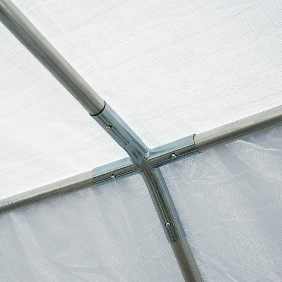 image 1 of Outsunny 8m Gazebo Garden Marquee Canopy Party Carport Shelter Garage Tent White
