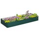 image 6 of Outsunny Galvanised Raised Garden Bed Metal Planter Box with Open Bottom, Green