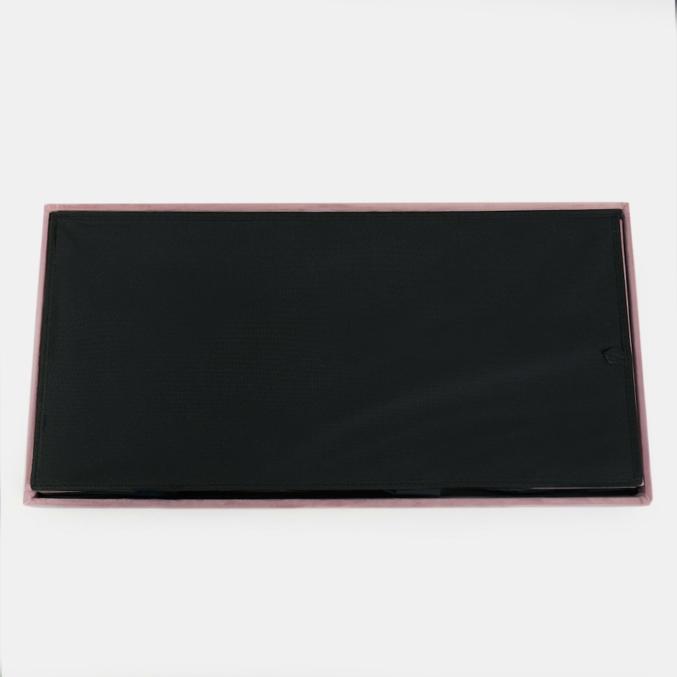 image 1 of OHS Matte Velvet Soft Long Rectangle Foldable Footstool Seat Storage Organiser Ottoman | Pink | Blush Pink